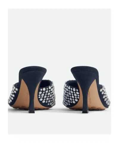 Bottega Veneta Blink Rhinestone Lambskin Suede Sandal In Dark