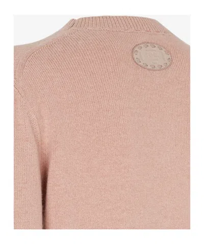 Fendi Round Neck Sweater In Deep Pink