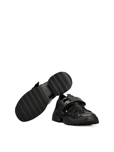 Roger Vivier Viv' On The Run Trekky Sneakers In Fabric And Patent Leather In Black