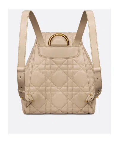 Dior Medium  Caro Backpack In Neutral