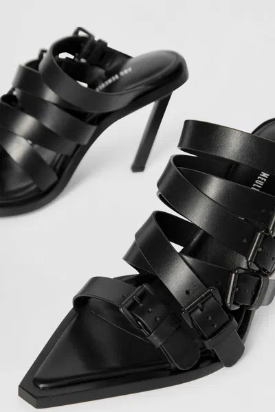 Ann Demeulemeester Nel High Heeled Mules With Belts In Black