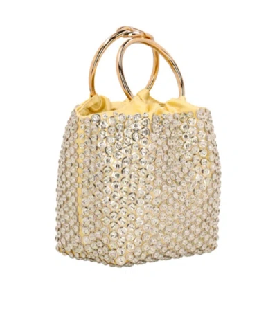 Valentino Embellished Top Handle Bag In Nude
