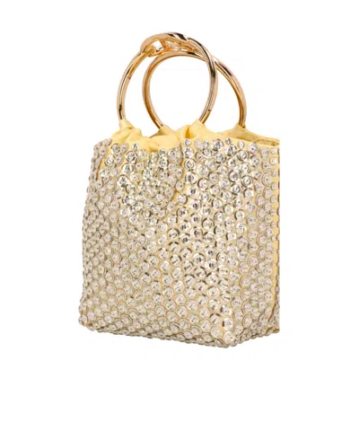 Valentino Embellished Top Handle Bag In Nude