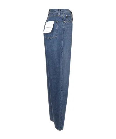 Frame Bubble Crop High Waist Wide-leg Jeans In Blue