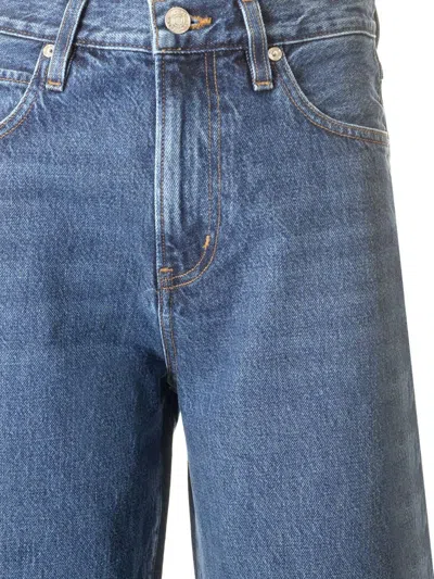 Frame Bubble Crop High Waist Wide-leg Jeans In Blue