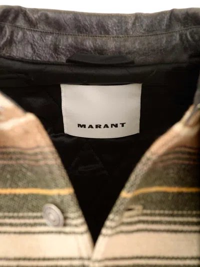 Isabel Marant Dalton Wool Blend Shirt Jacket In Beige