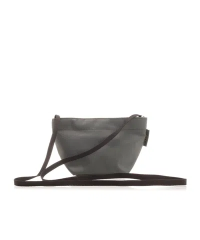 Herve Chapelier Zippered Crossbody Bag In Grey