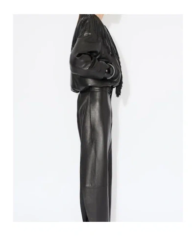 Alaïa Tassel Leather Pilot Jacket In Black