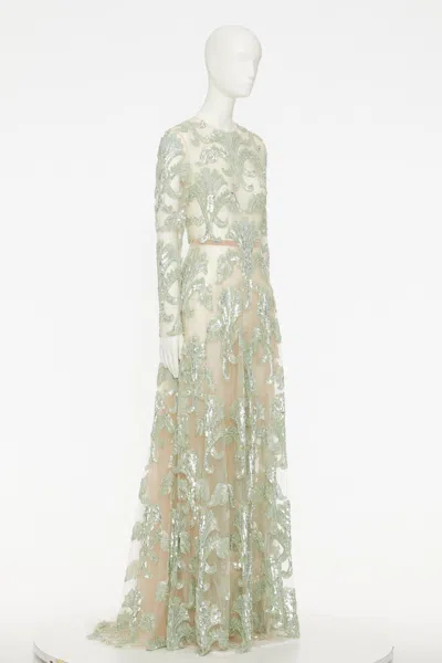 Valentino Long-sleeved Dress In White