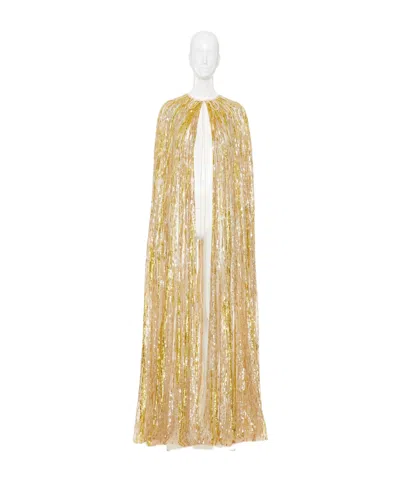 Valentino Garavani Tie Bag Cloak In Soft Yellow/silver
