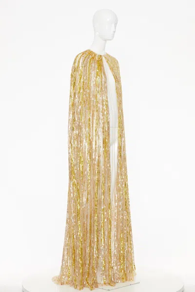 Valentino Garavani Tie Bag Cloak In Soft Yellow/silver