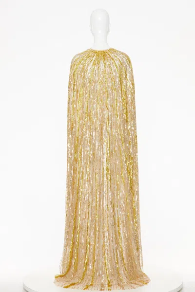 Valentino Garavani Tie Bag Cloak In Soft Yellow/silver