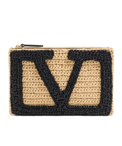 Valentino Clutch Viva Superstar In Rafia  Donna In Black