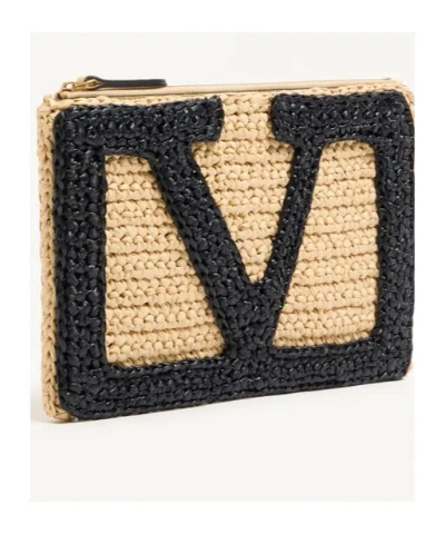 Valentino Clutch Viva Superstar In Rafia  Donna In Black