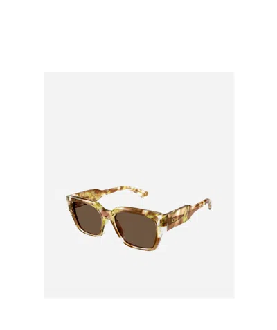 Chloé Ulip Orange Rectangular Sunglasses In Gold