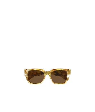 Chloé Ulip Orange Rectangular Sunglasses In Gold