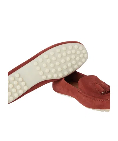 Loro Piana Dot Sole Suede Loafers In Brown