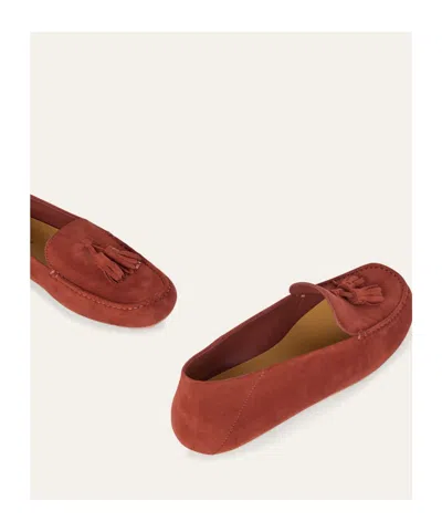 Loro Piana Dot Sole Suede Loafers In Brown