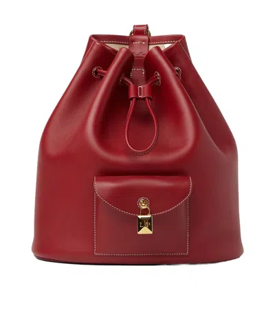Loro Piana Extra Drawstring Backpack In Frozen Red Currant Color/sun Gold