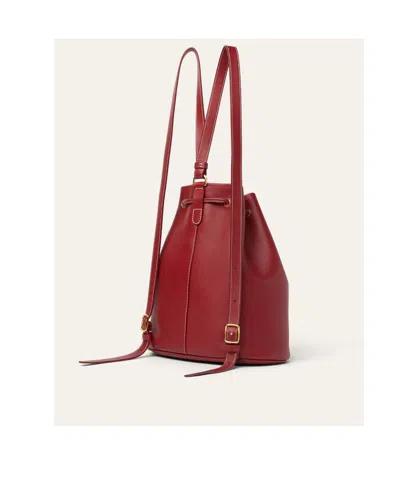Loro Piana Extra Drawstring Backpack In Frozen Red Currant Color/sun Gold