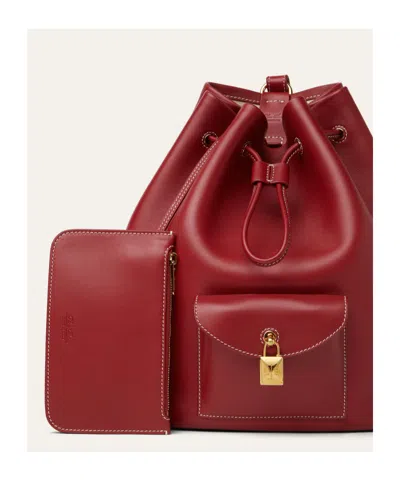 Loro Piana Extra Drawstring Backpack In Frozen Red Currant Color/sun Gold