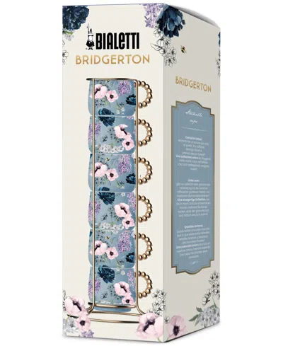 Bialetti Bridgerton Stackable Porcelain Cups, Set Of 6 In Bleached Denim