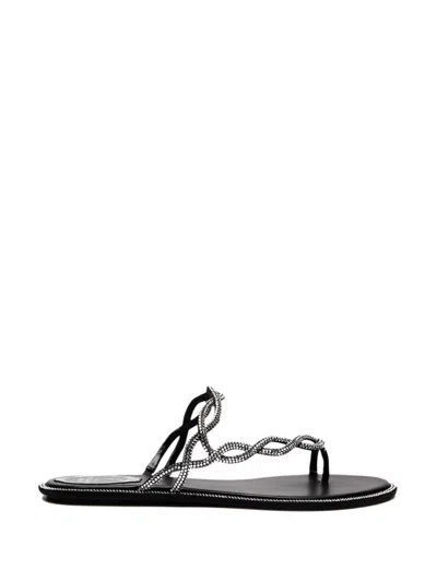 René Caovilla Rene Caovilla Black Flat Braid Sandal 10