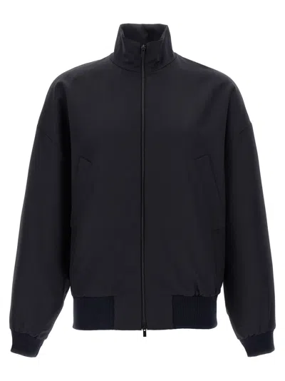 Fear Of God High-necked Jacket With Ribbed Cuffs And Hem In Blue
