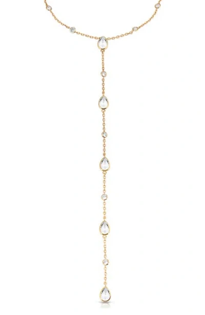 Ettika Marquise Stone Lariat Necklace In Gold