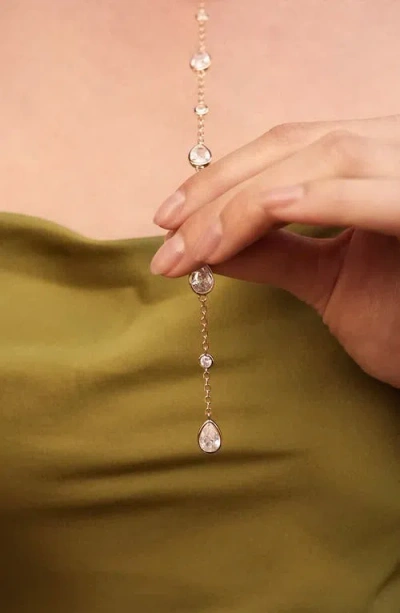 Ettika Marquise Stone Lariat Necklace In Gold
