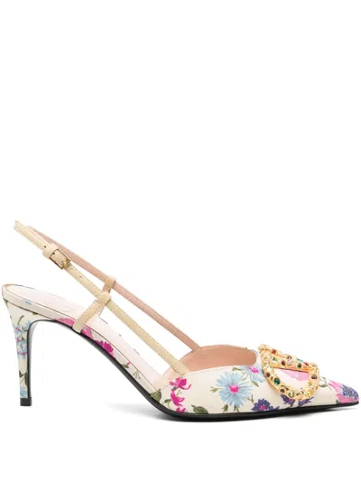 Valentino Women's Elegant Leather Heeled Shoes In Neutrals