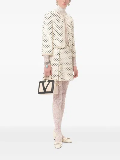 Valentino Supergran Polka Dot Printed Blazer In White