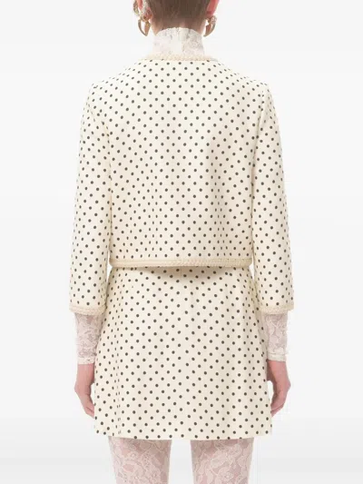 Valentino Supergran Polka Dot Printed Blazer In White