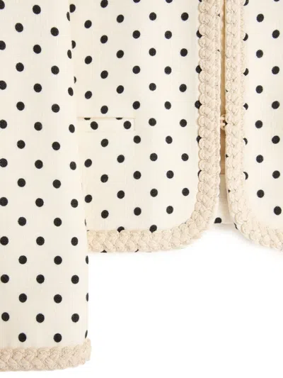 Valentino Supergran Polka Dot Printed Blazer In White