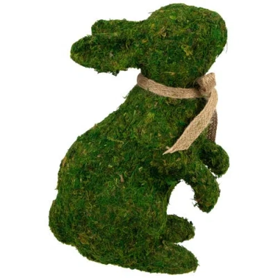 Northlight Standing Moss Easter Rabbit Figurine In Green