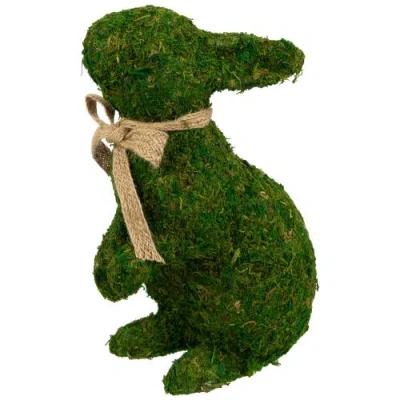Northlight Standing Moss Easter Rabbit Figurine In Green