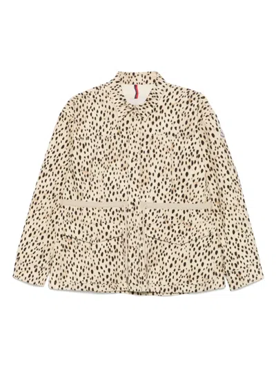 Moncler Saulon Technical Twill Field Jacket In Neutrals