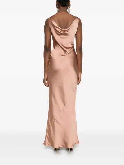 Norma Kamali Brown Maria Gown In Neutral