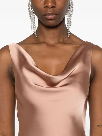 Norma Kamali Brown Maria Gown In Neutral