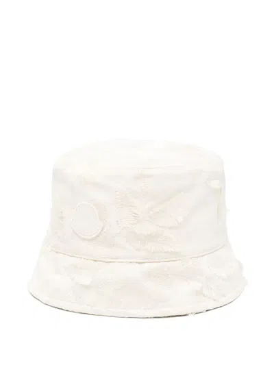 Moncler Embroidered Bucket Hat In White