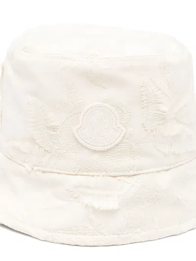 Moncler Embroidered Bucket Hat In White