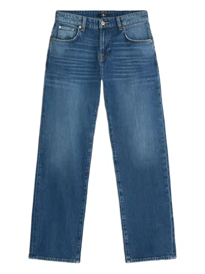 7 For All Mankind Calie Nevada Straight Ankle Jean In Blue