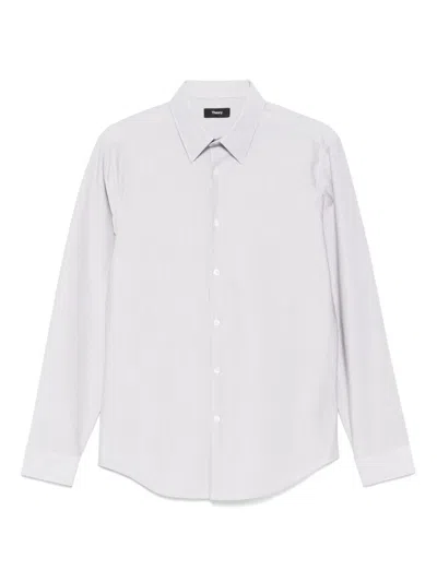 Theory Irving Shirt In Relaxed Linen In White