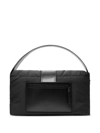 Jacquemus Rectangular Flap Messenger Bag With Back Zip In Black