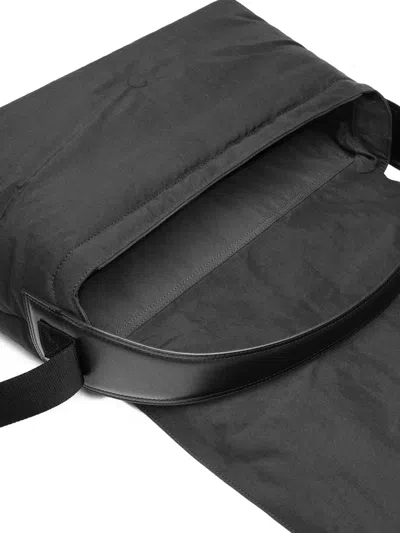 Jacquemus Rectangular Flap Messenger Bag With Back Zip In Black
