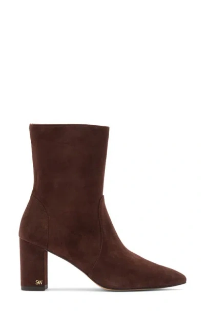 Stuart Weitzman Renegade Block Heel Bootie In Walnut
