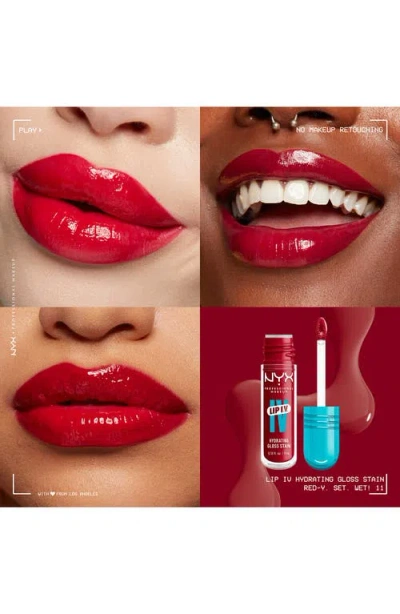 Nyx Professional Makeup Lip I.v. Hydrating Lip Gloss Stain In Red-y Set Wet