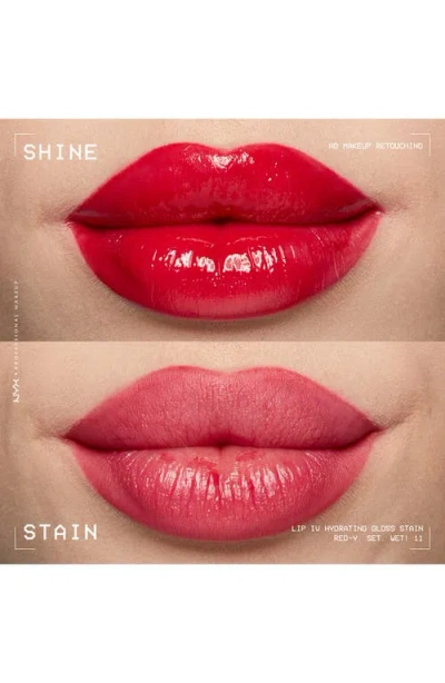 Nyx Professional Makeup Lip I.v. Hydrating Lip Gloss Stain In Red-y Set Wet