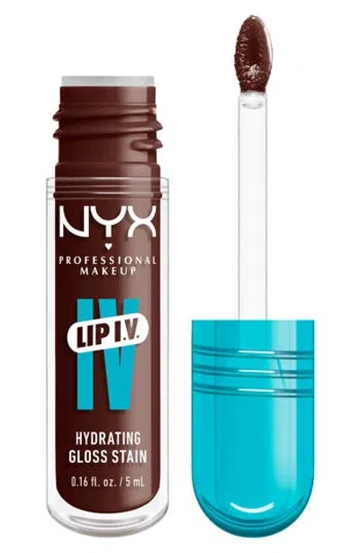 Nyx Professional Makeup Lip I.v. Hydrating Lip Gloss Stain In Mocha Me Wet