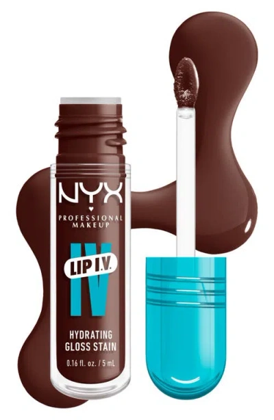 Nyx Professional Makeup Lip I.v. Hydrating Lip Gloss Stain In Mocha Me Wet